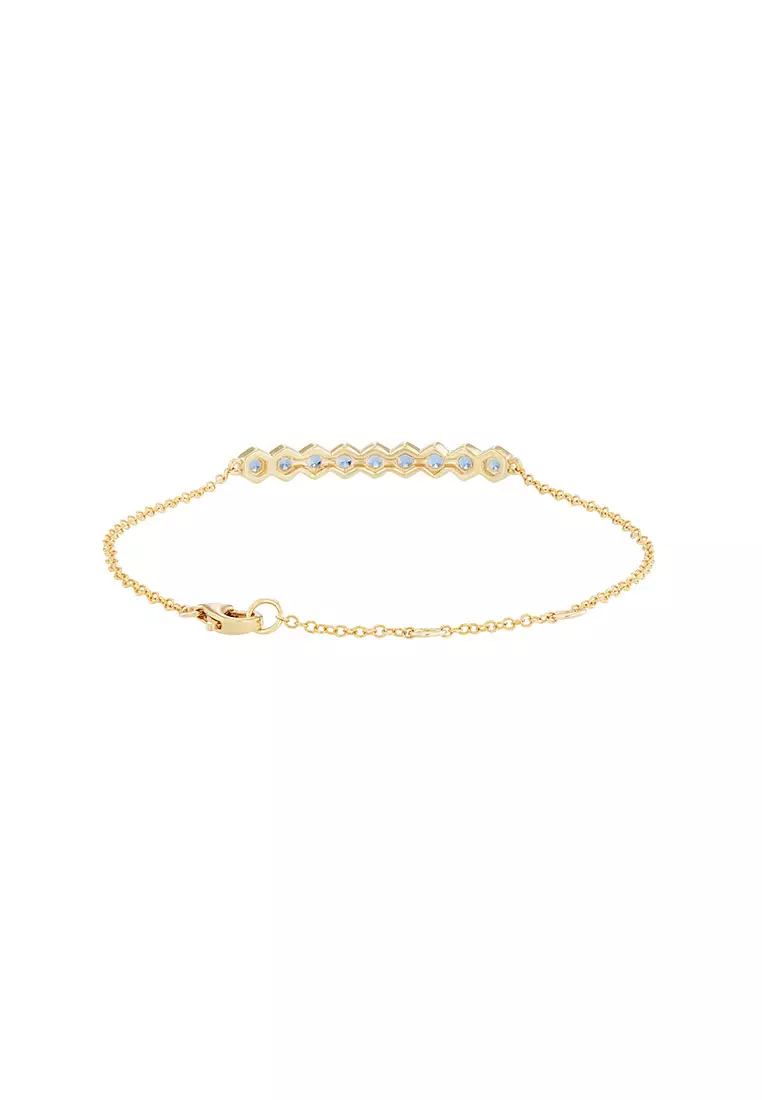 HABIB Blue Topaz Gemstone Bracelet in 375/9K Yellow Gold 680771222(YG)-BTOPZ