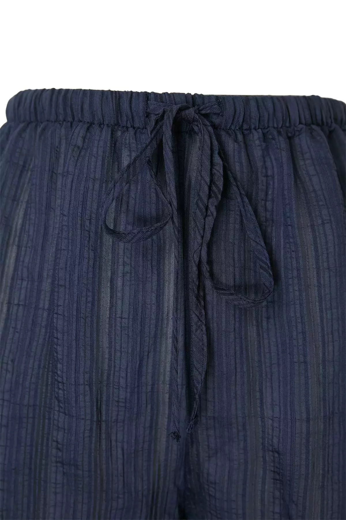 Navy Blue Woven Oversize Mini Beach Shirt Shorts Set Tbess26Au44