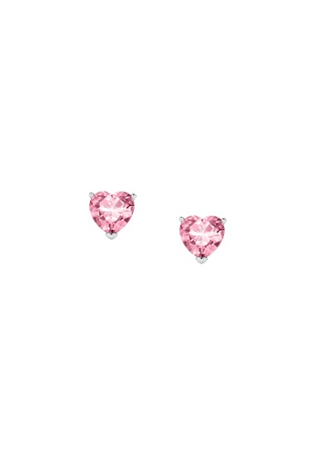 Chiara Ferragni gold Chiara Ferragni Diamond Heart 10mm Women's Pink Earrings J19AUV22 8ABDBAC1AA473FGS_1