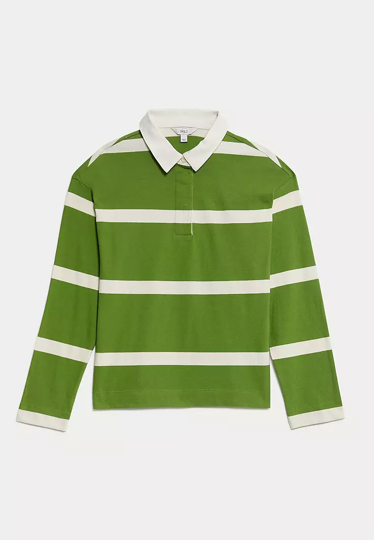 Pure Cotton Striped Rugby Top