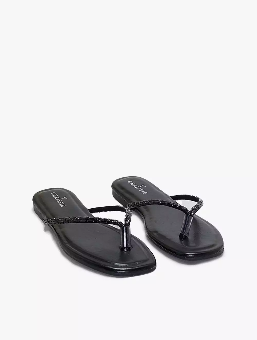 Payless Chrissie Womens Noble Thong Sandals - Black_05