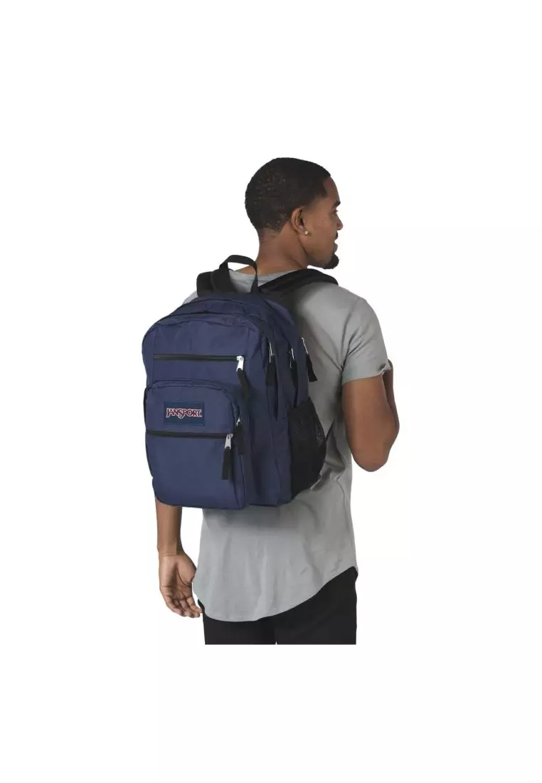 Jansport big student backpack navy blue sales