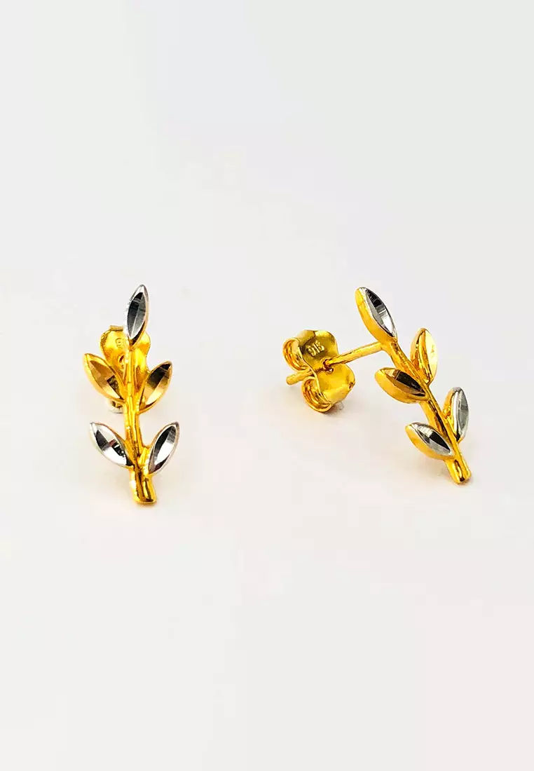 Gold cheap leaf earrings