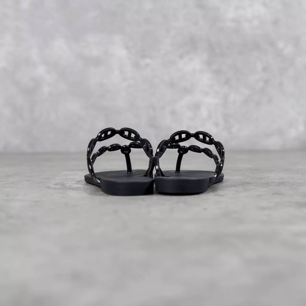 Sandal HERMES ISLAND JELLY BLACK SANDAL 100% ORIGINAL