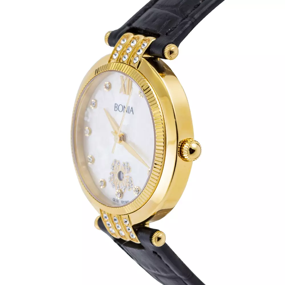 Bonia B10134-2213S - Jam Tangan Wanita - Black Gold