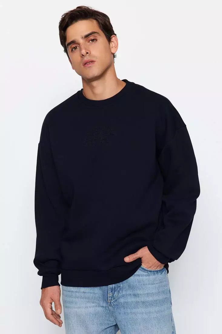 Pullover navy top blue