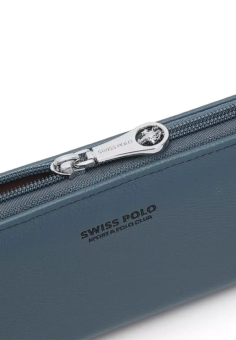 Women's Long Zipper Wallet / Purse - Grey