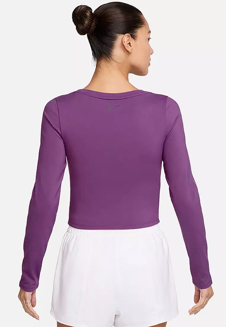 One Fitted Dri-FIT Long Sleeves Cropped Top