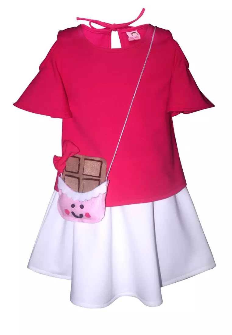 Two mix setelan anak perempuan lucu GRATIS tas lucu usia 1-6 thn 4125