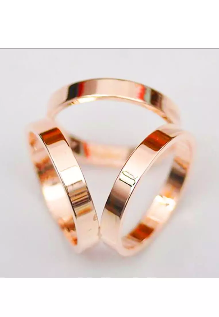 Women's Accessories Trio Hole Shaped Scarf Ring Buckle  Bros Wanita Rose Gold
