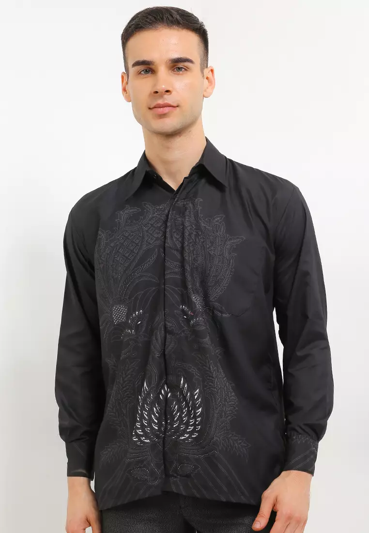 Pusoko Kemeja Batik Exclusive Premium Pria Casual Modern Lengan Panjang