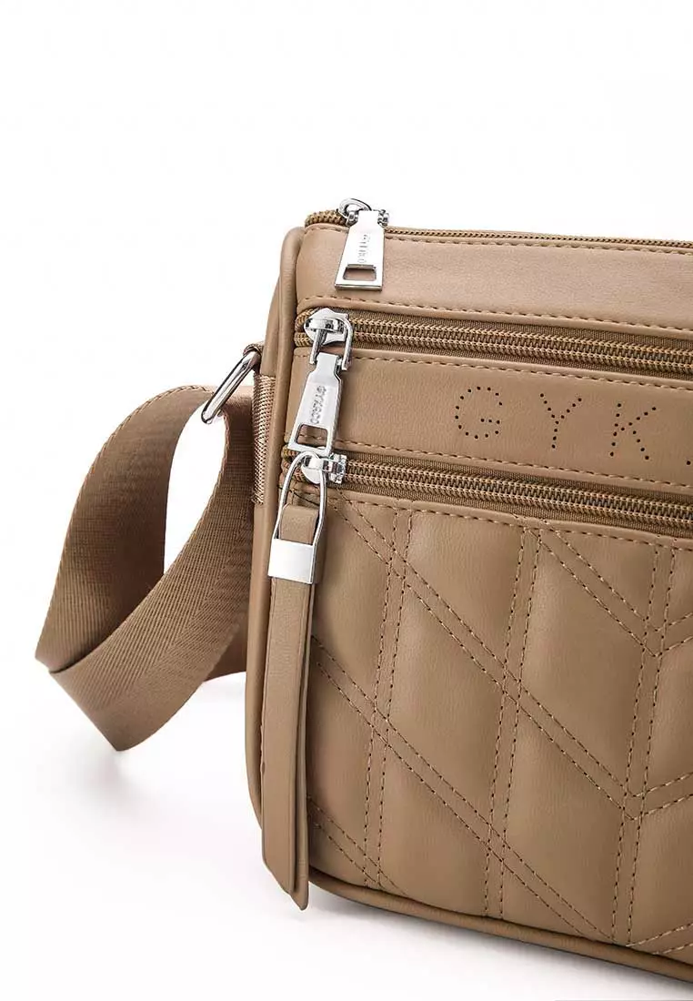 GYKACO FUMIKO Khaki - Tas Wanita Sling Bag - Fashion Top Handle Bag (Import)