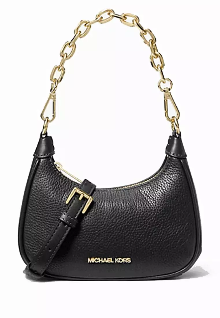 Michael Kors Crossbody Bag Cora Md Zip Pouchette Color:Black