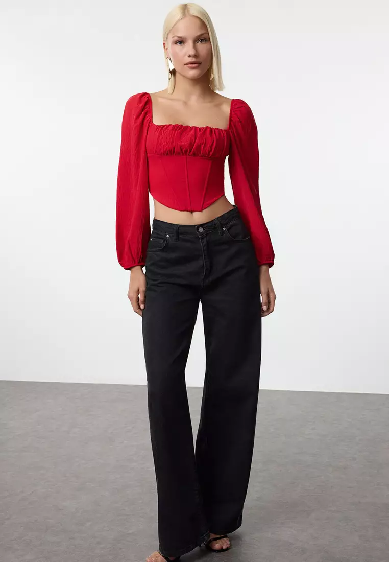 Shirred Crop Top