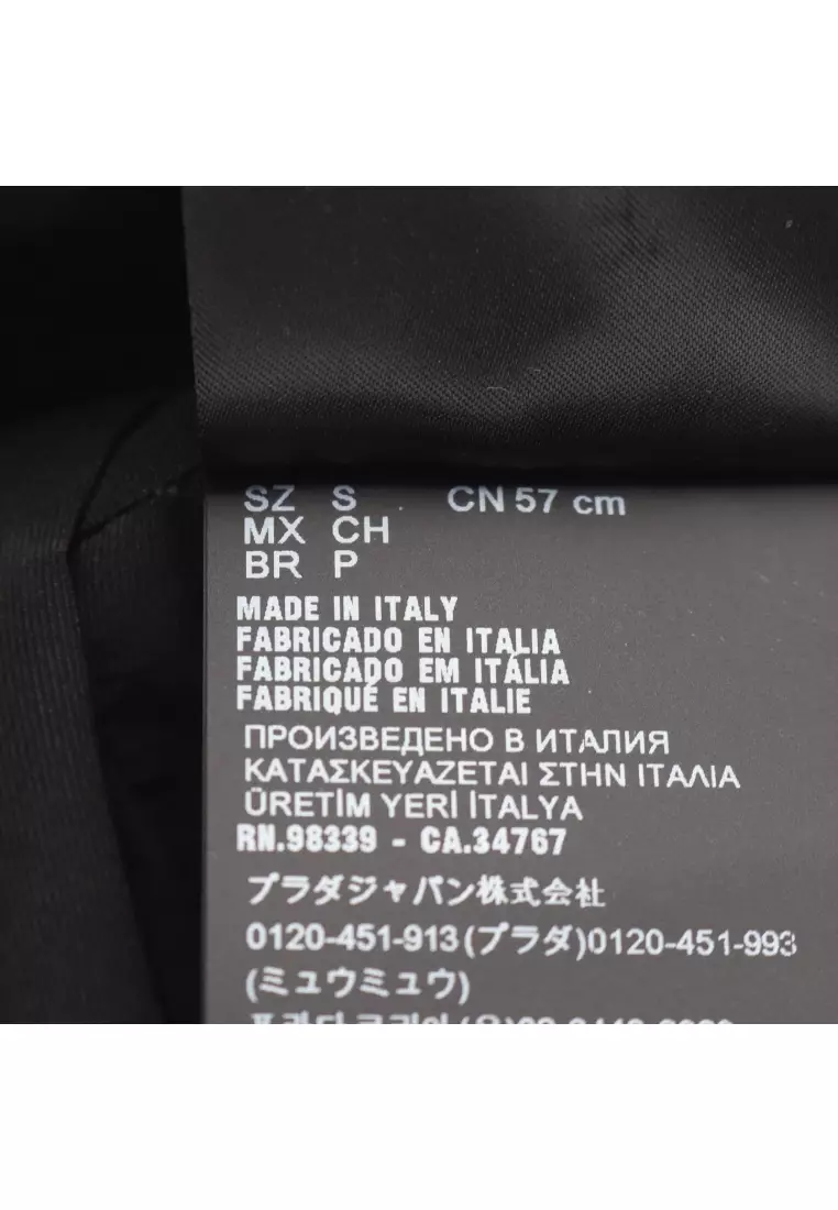 Pre-Loved MIU MIU logo embroidery check bucket hat wool gray multicolor