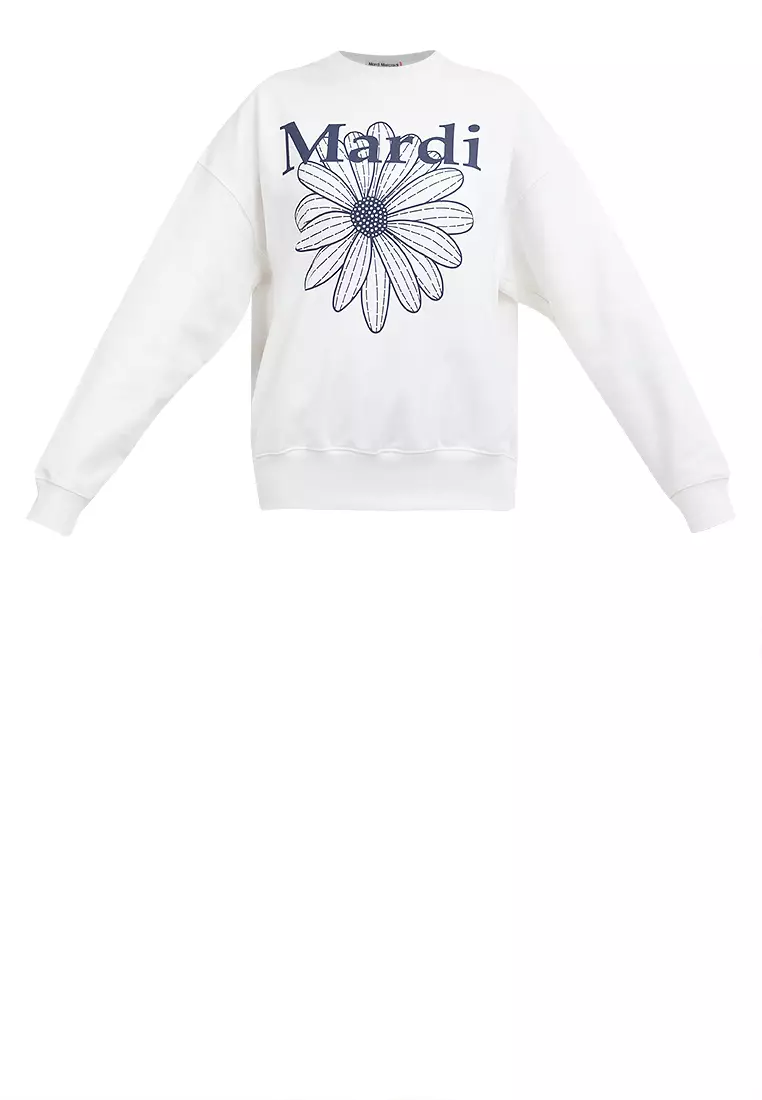 Sweatshirt Flowermardi_ White Navy