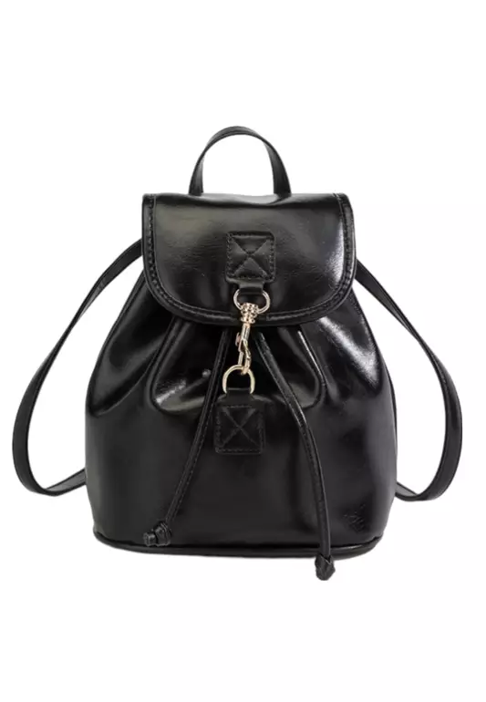 Chic artificial leather flippack backpack