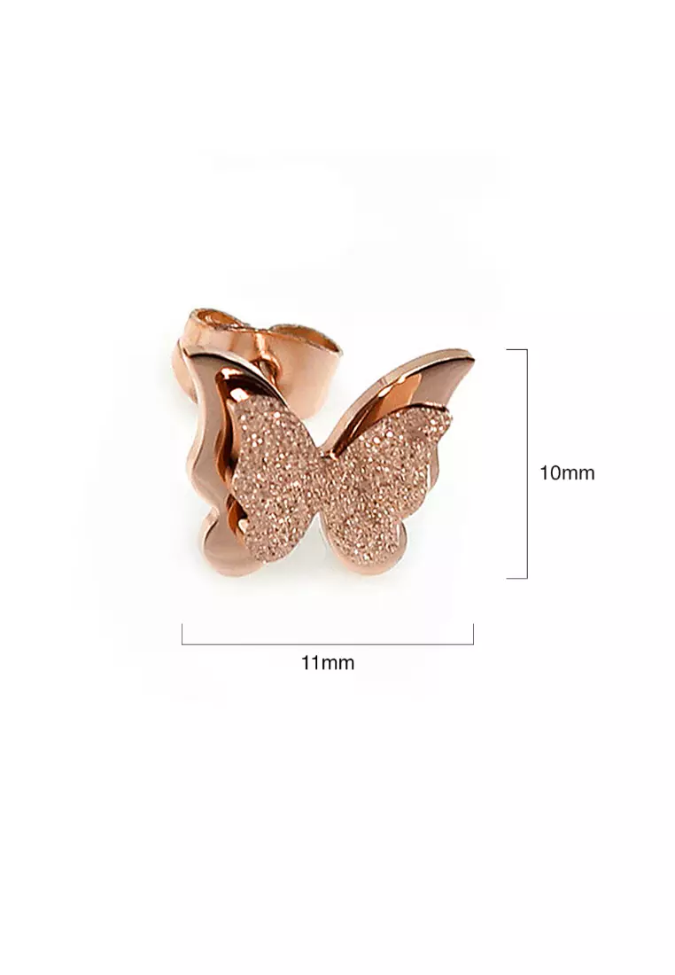 Exquisite Butterfly Earrings-Rose Gold