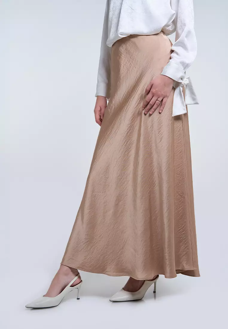 Kami Satin Bias Cut Skirt Sand