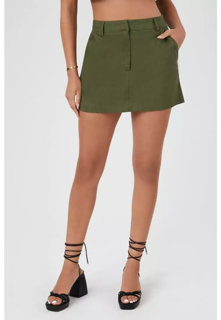 Khaki skirt outlet forever 21