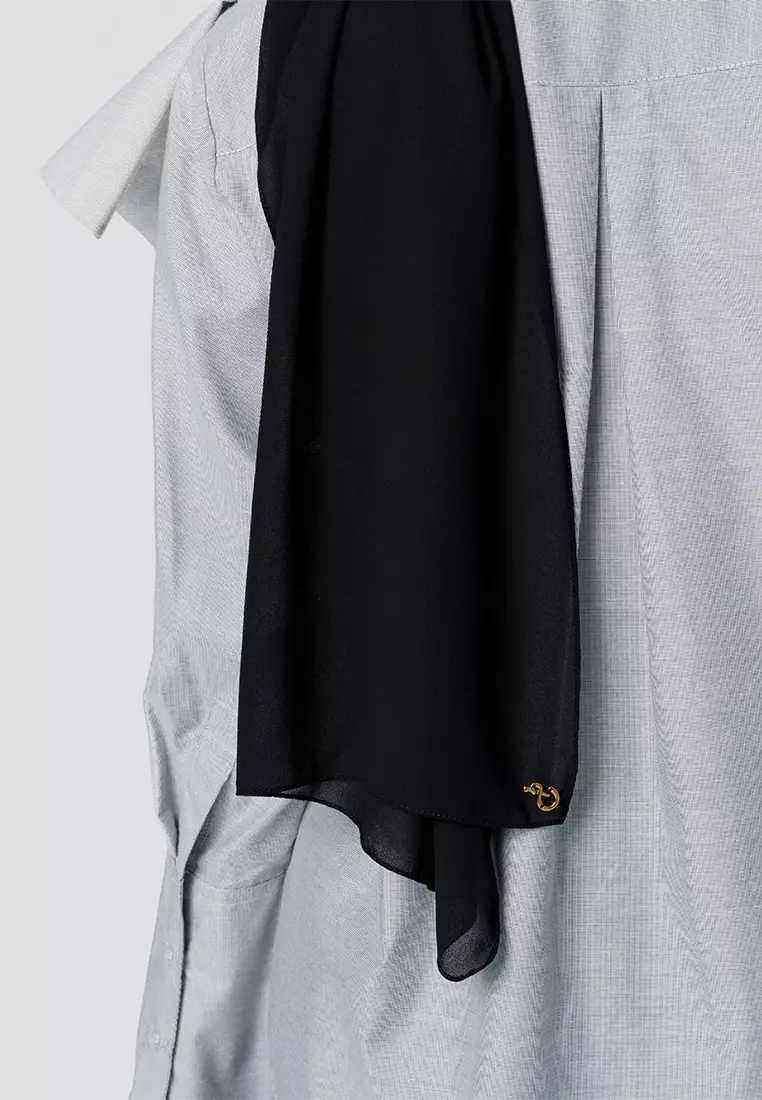 Jenna and Kaia - Ideline Pashmina 2.0 Raven - Pashmina Instan Premium