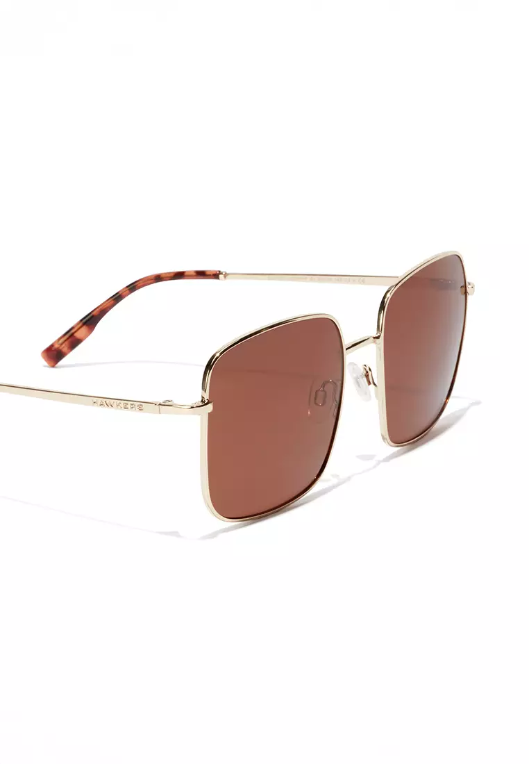HAWKERS Royal Flush Occhiali Da Sole Unisex | Modello Anni '70 In Metallo | Lenti Rosa Graduate | Categoria 2
