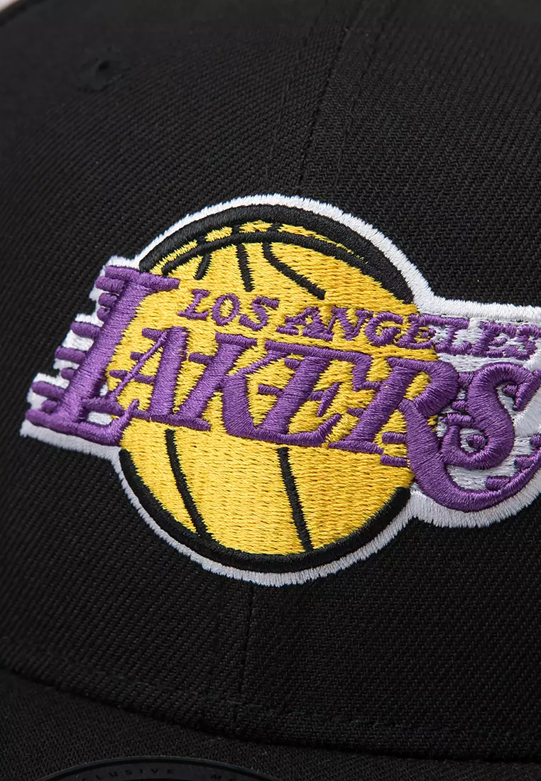 Logo Embroidery Los Angeles Lakers Mens Flat Flexfit Cap