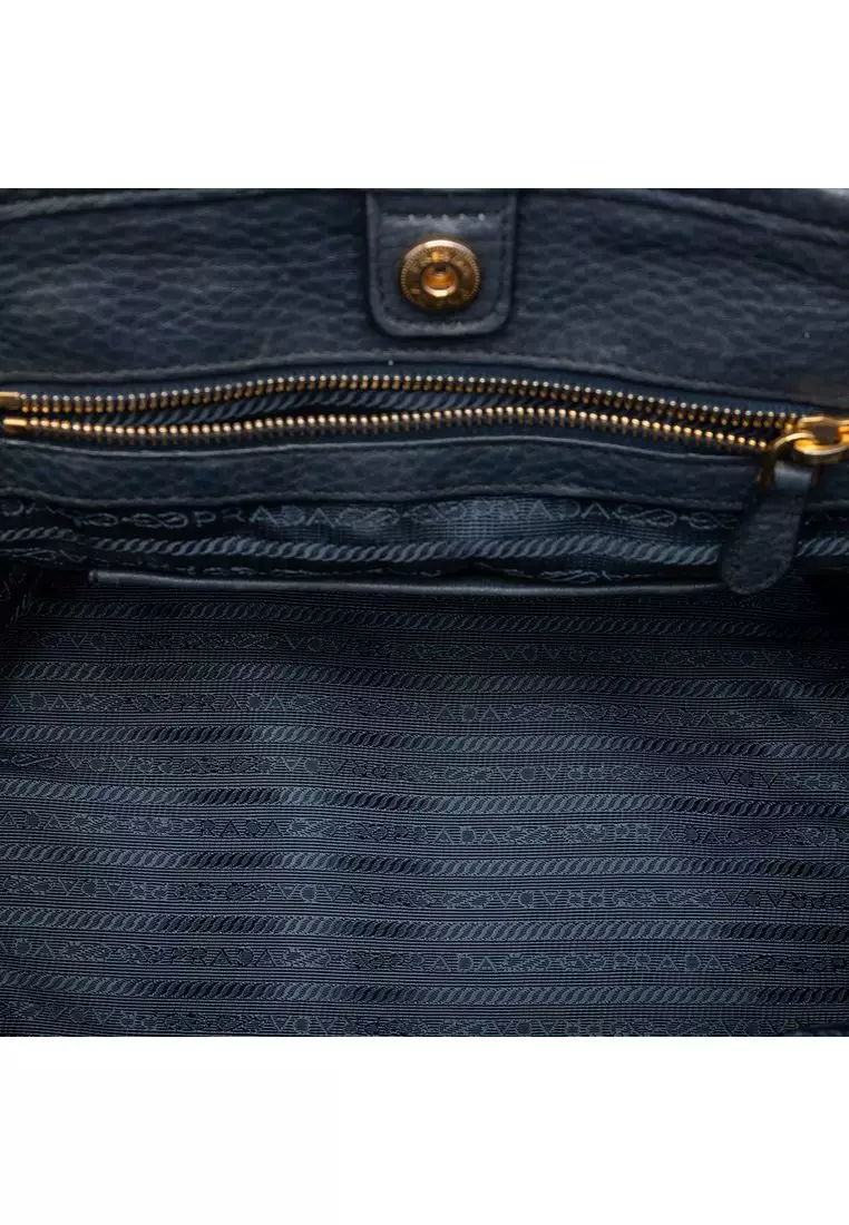 Pre-Loved Prada Vitello Daino Trimmed Tessuto Satchel