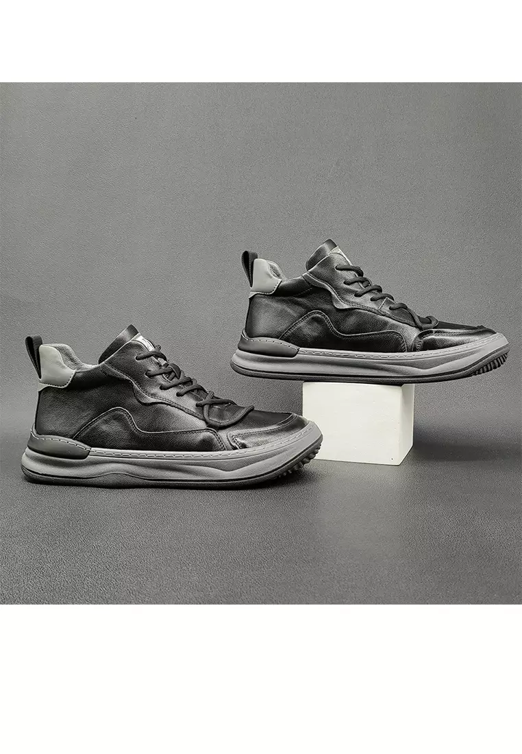 High Top Grain Leather Sneakers ALG9003