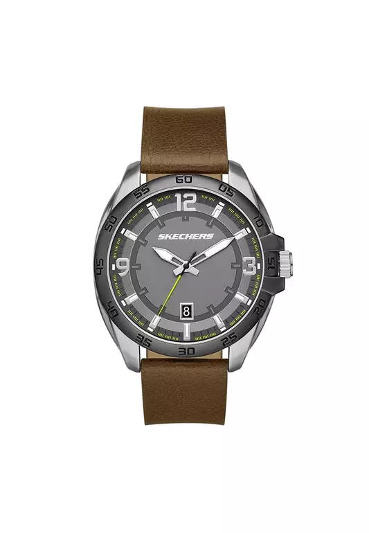 Skechers Men's Brentwood Brown Leather Analog Watch SKC-SR5211