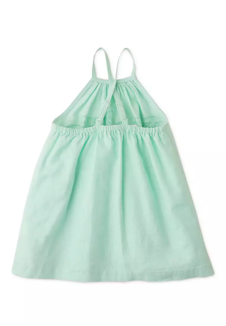 Baby Girls Swing Dress With Cut Out Lace Detail