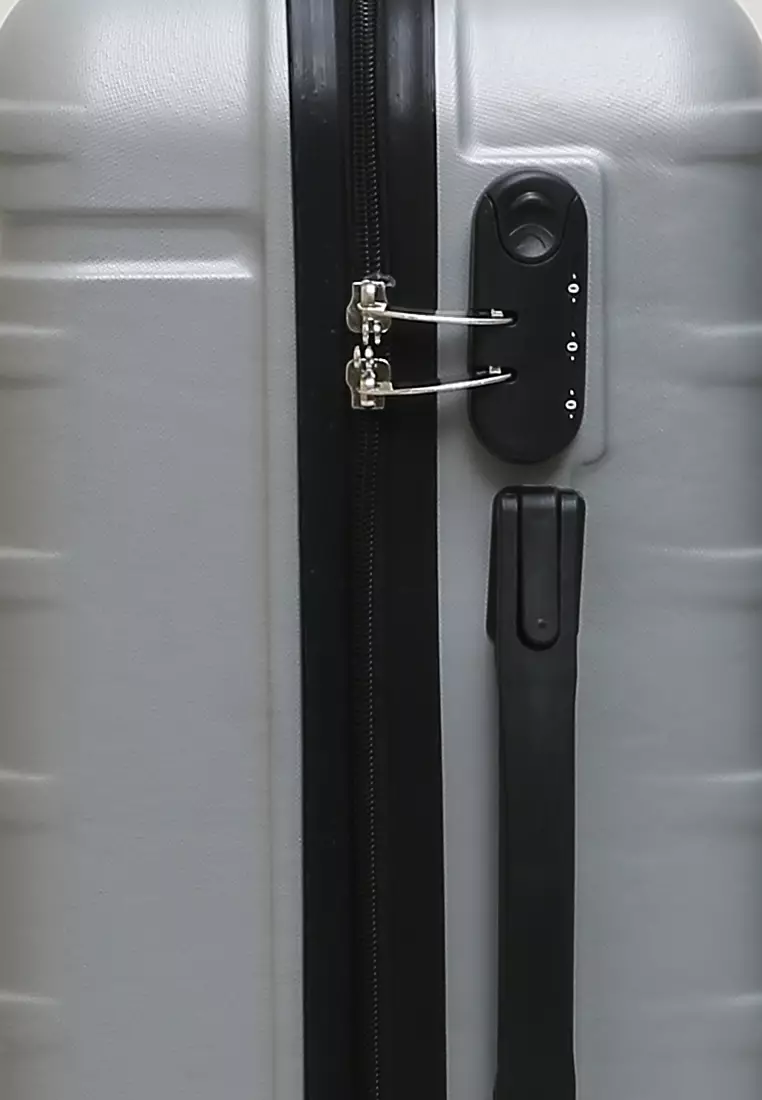 Carlton Tas Koper Fashion Unisex Size 20 Inch Suitcase Number Code Lock Material Fiber ABS ORIGINAL - Silver