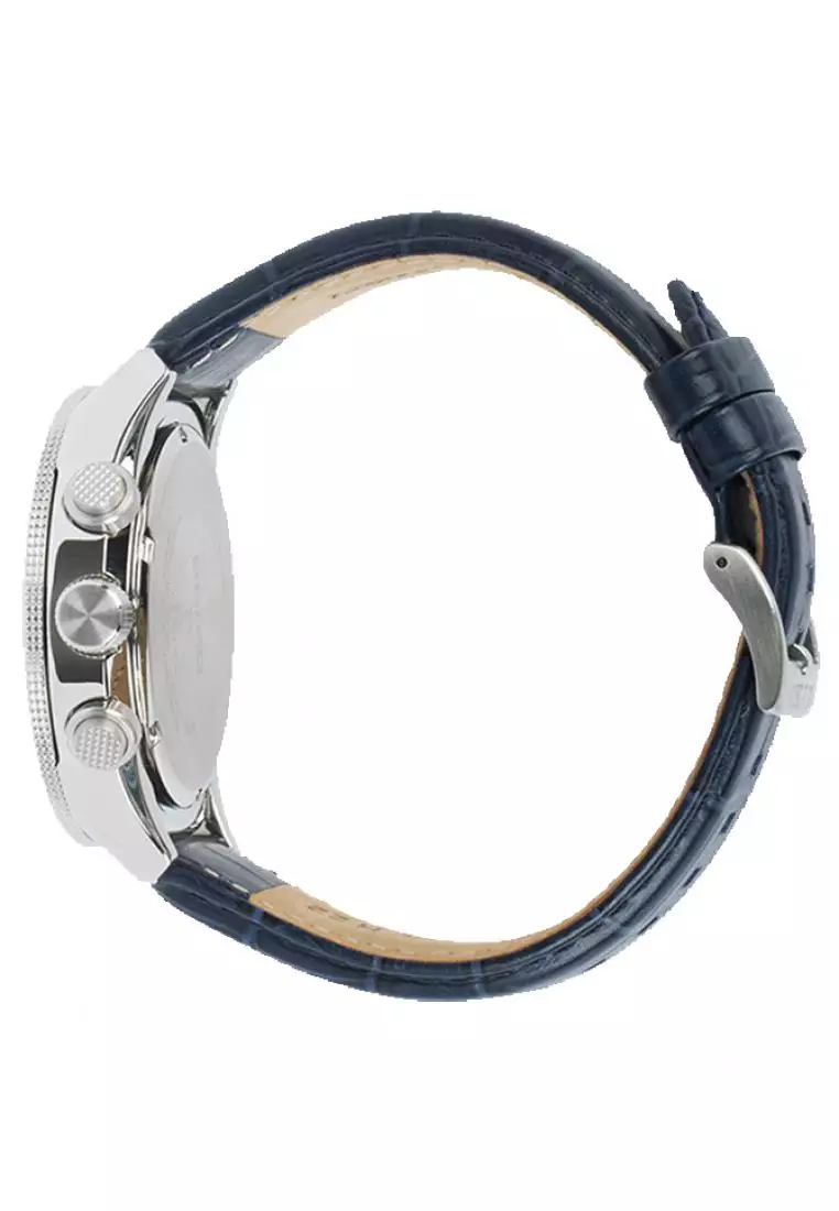 Jam Tangan Pria Seiko Original Garansi Resmi SSC609P1 SSC609 Strap Blue Leather Blue Dial Solar Chronograph