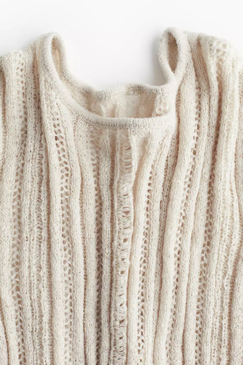 Ladder-stitch-look knitted dress