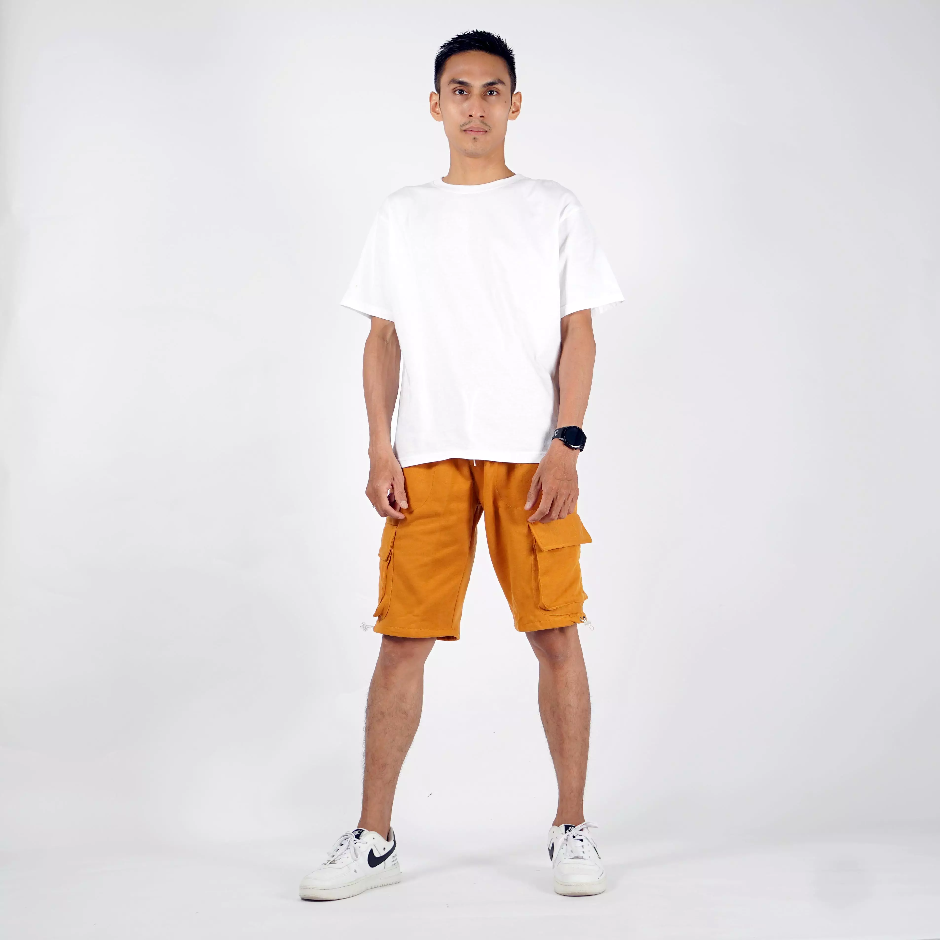 JUAN Cargo Pants Pria Celana Pendek Pria Cargo Celana Kargo Pendek - MUSTARD