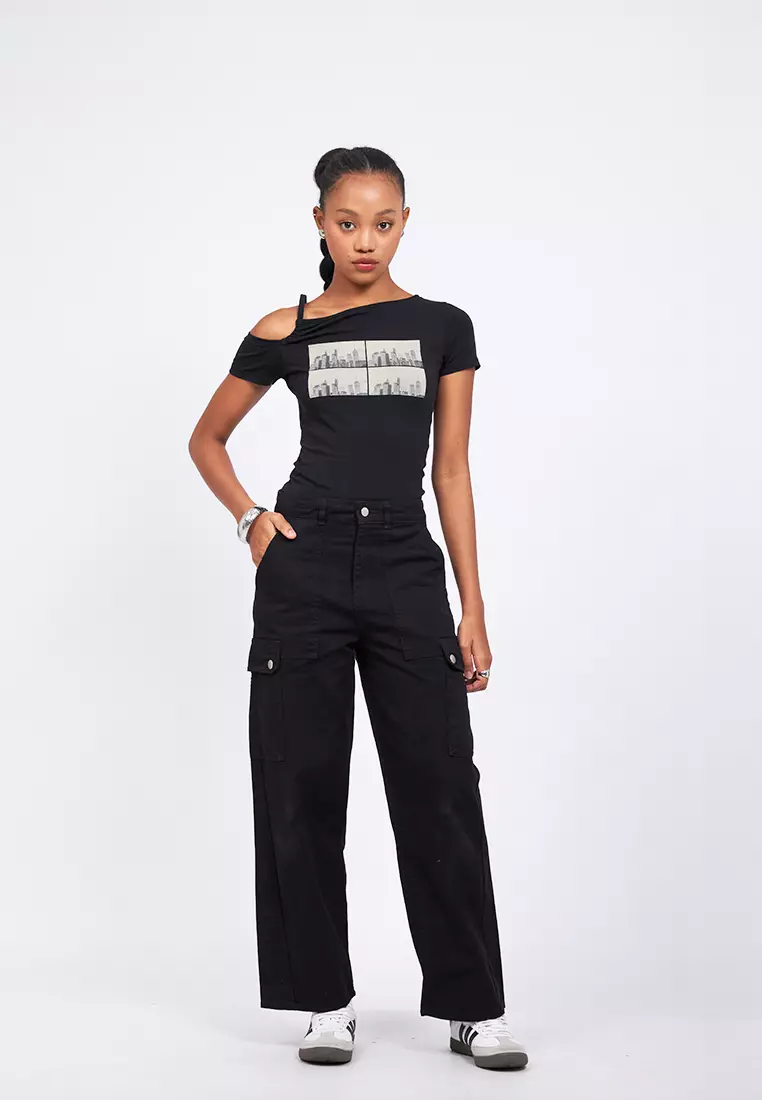 Denim Pants with Cargo Pocket