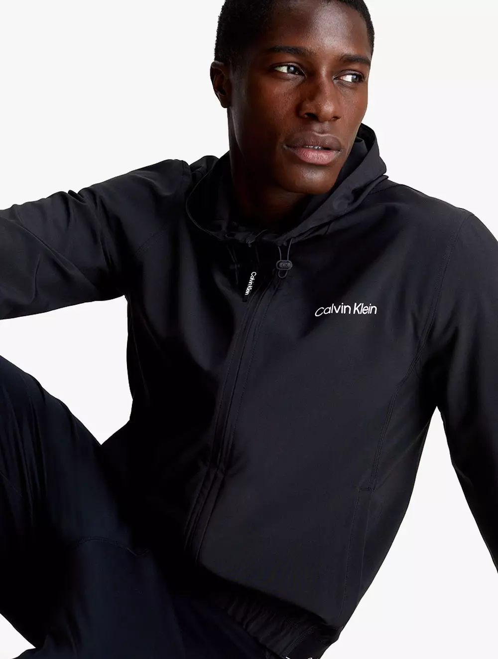 CALVIN KLEIN SPORT - REGULAR FIT LIGHTWEIGHT WIND JACKET - Black - black
