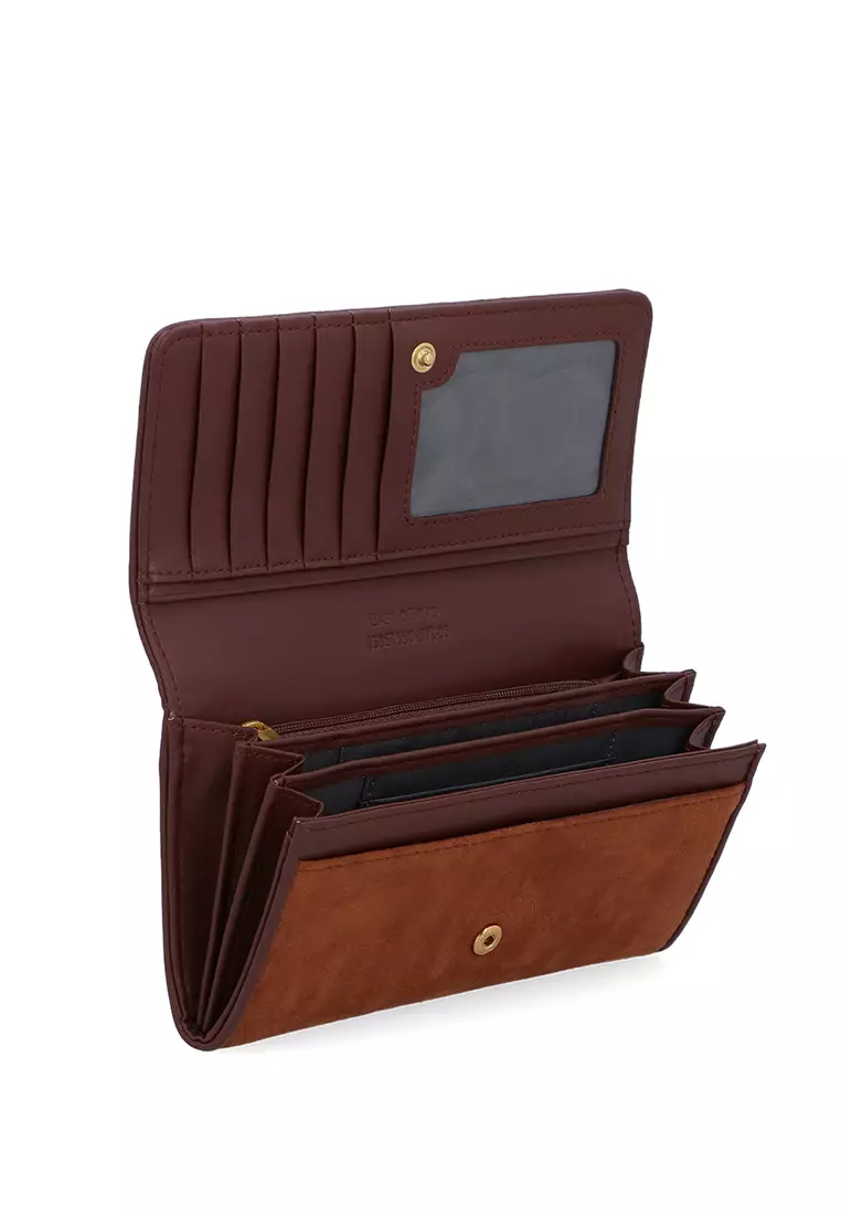 Dakota Velveteen 2-Fold Long Wallet - Brown