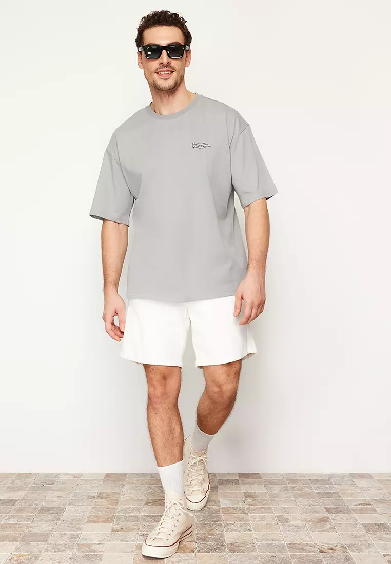 Minimal Text Printed T-Shirt