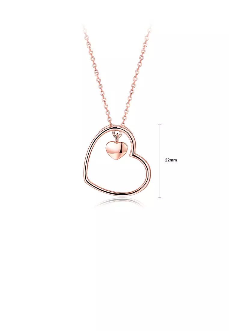Buy Glamorousky 925 Sterling Silver Plated Rose Gold Heart