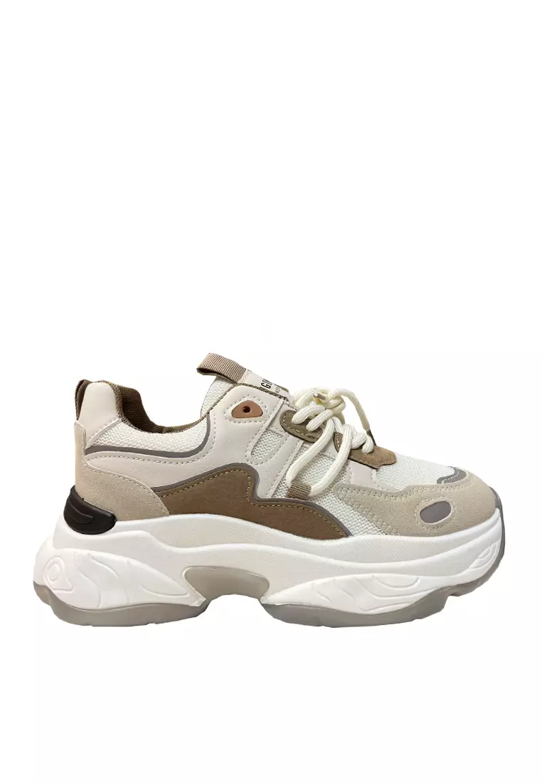 Discount on Twenty Eight Shoes  shoes - SKU: VANSA Cow Leather Paneled Colorblock Platform Sneakers VPW-T2415060111