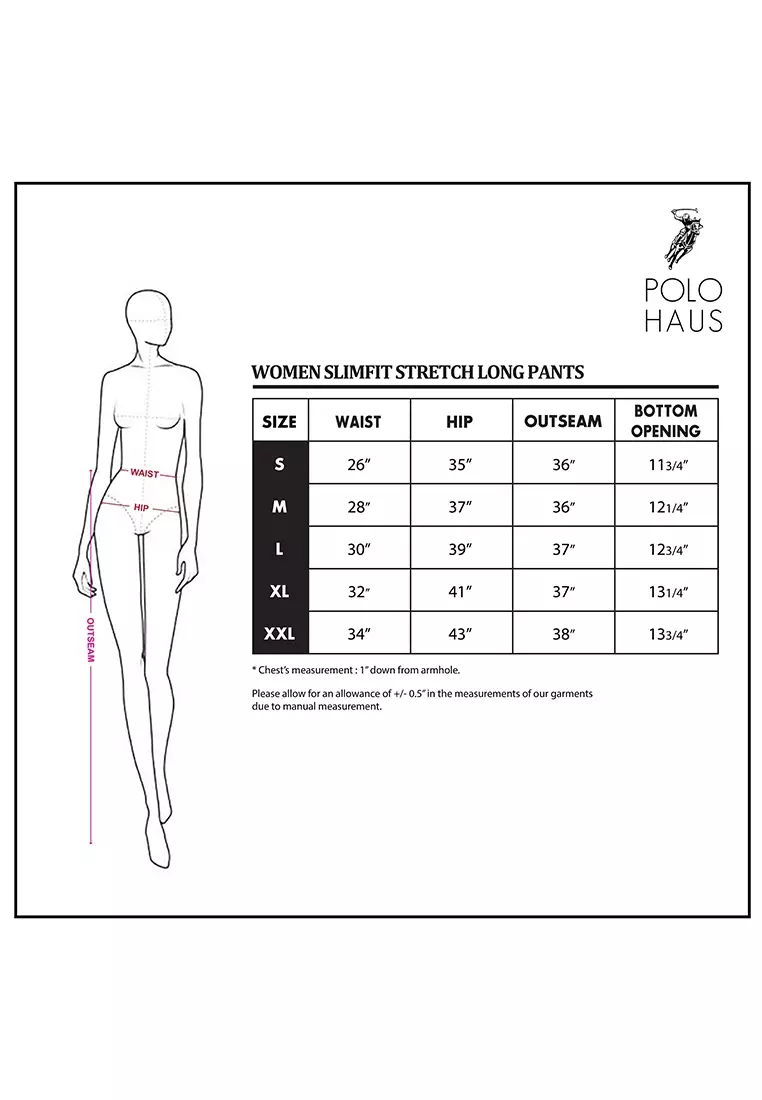 Polo Haus - Women’s Slim Fit Stretch Long Pants WBLP004