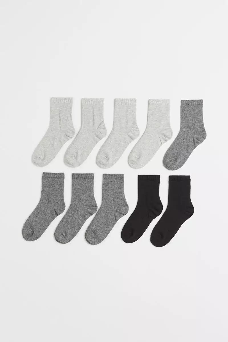 Buy H&M 10-pack socks in Grey Dusty Light 2024 Online