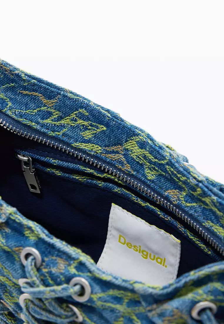 Medium denim corset bag