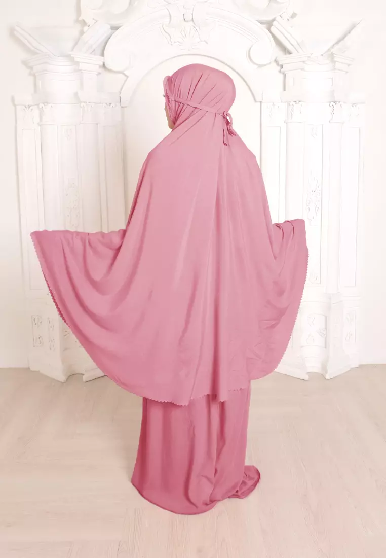 Zelena - Annika Prayer Set | Mukena Basic 2in1 Dewasa - Flowering Pink