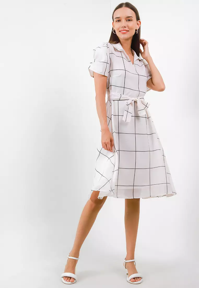 Chanira Virginia Dress-White Black