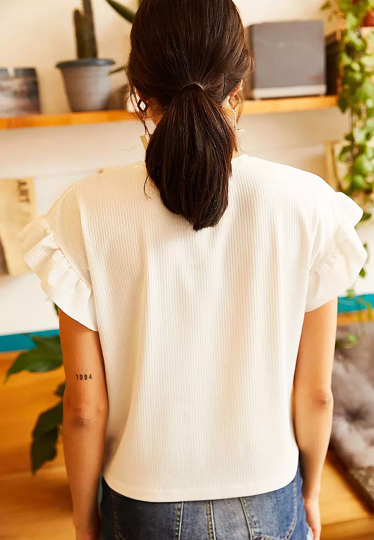 Frilly Sleeve T-Shirt