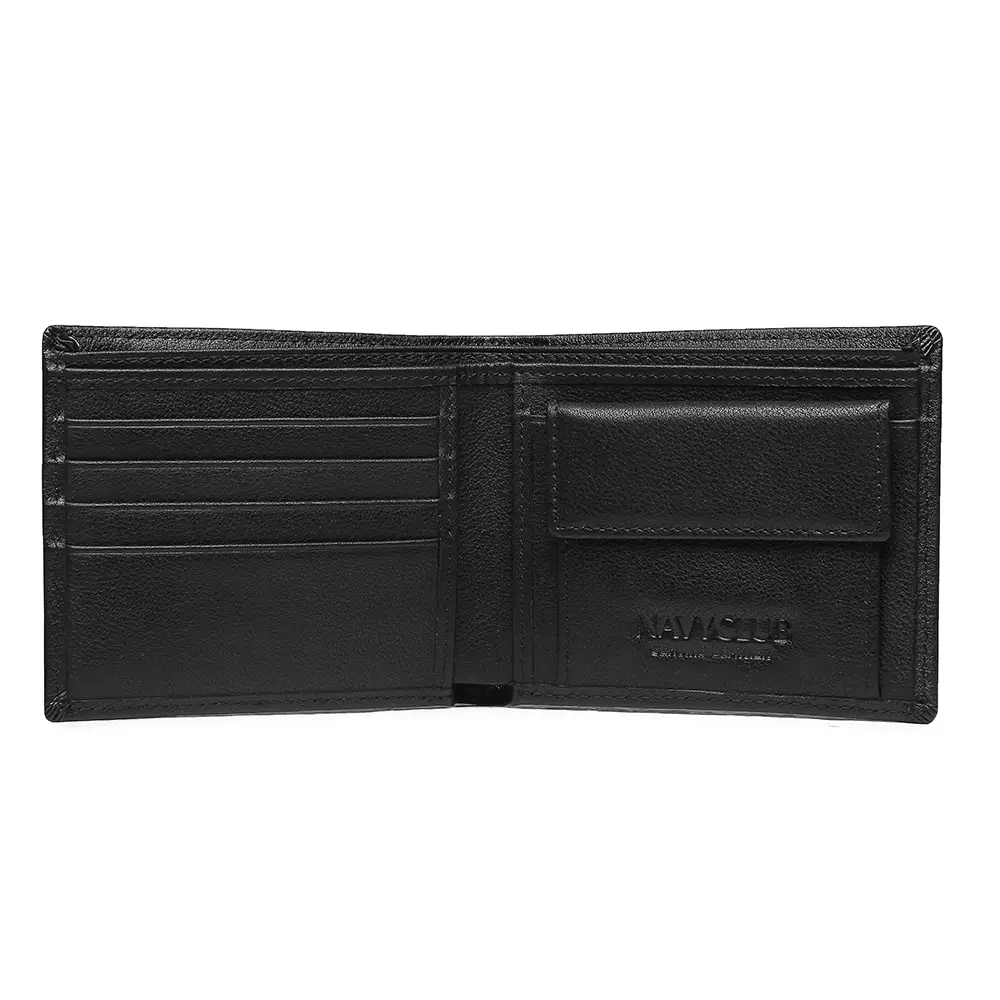 Navy Club Vintage Dompet Pria Lipat Dompet Kulit Asli - Free Box Exclusive