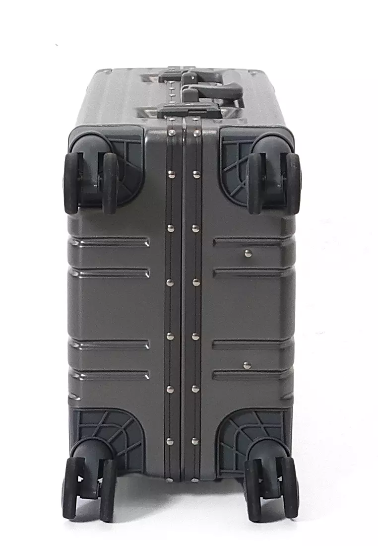 Barayev Koper Alumunium Frame Size 20 Inch Travel Bag Unisex Large Compartment  TSA Lock Material Polycarbonate ORIGINAL - Grey