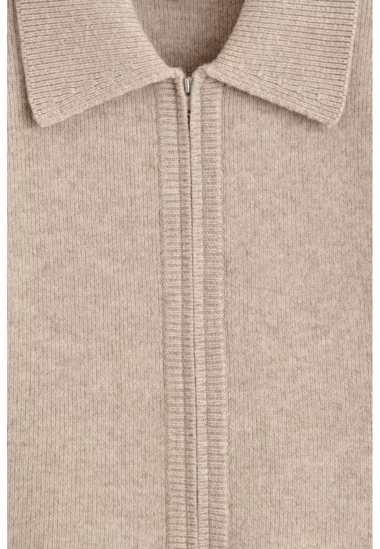 CROPPED KNITTED MERINO WOOL JACKET